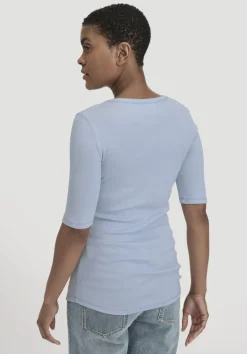 hessnatur Softrib T-Shirt Fitted aus Bio-Baumwolle und TENCEL™ Modal von himmelblau