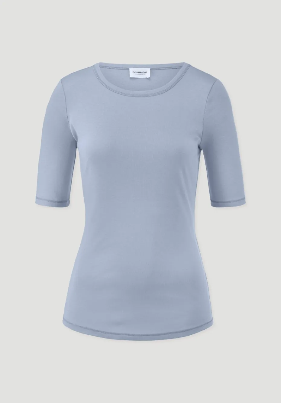 hessnatur Softrib T-Shirt Fitted aus Bio-Baumwolle und TENCEL™ Modal von himmelblau