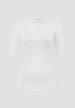 hessnatur Softrib T-Shirt Fitted aus Bio-Baumwolle und TENCEL™ Modal von naturweiss Online