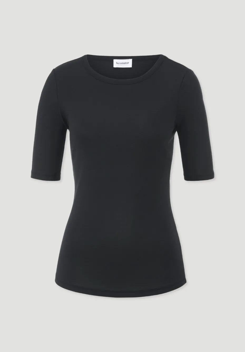 hessnatur Softrib T-Shirt Fitted aus Bio-Baumwolle und TENCEL™ Modal von schwarz Sale
