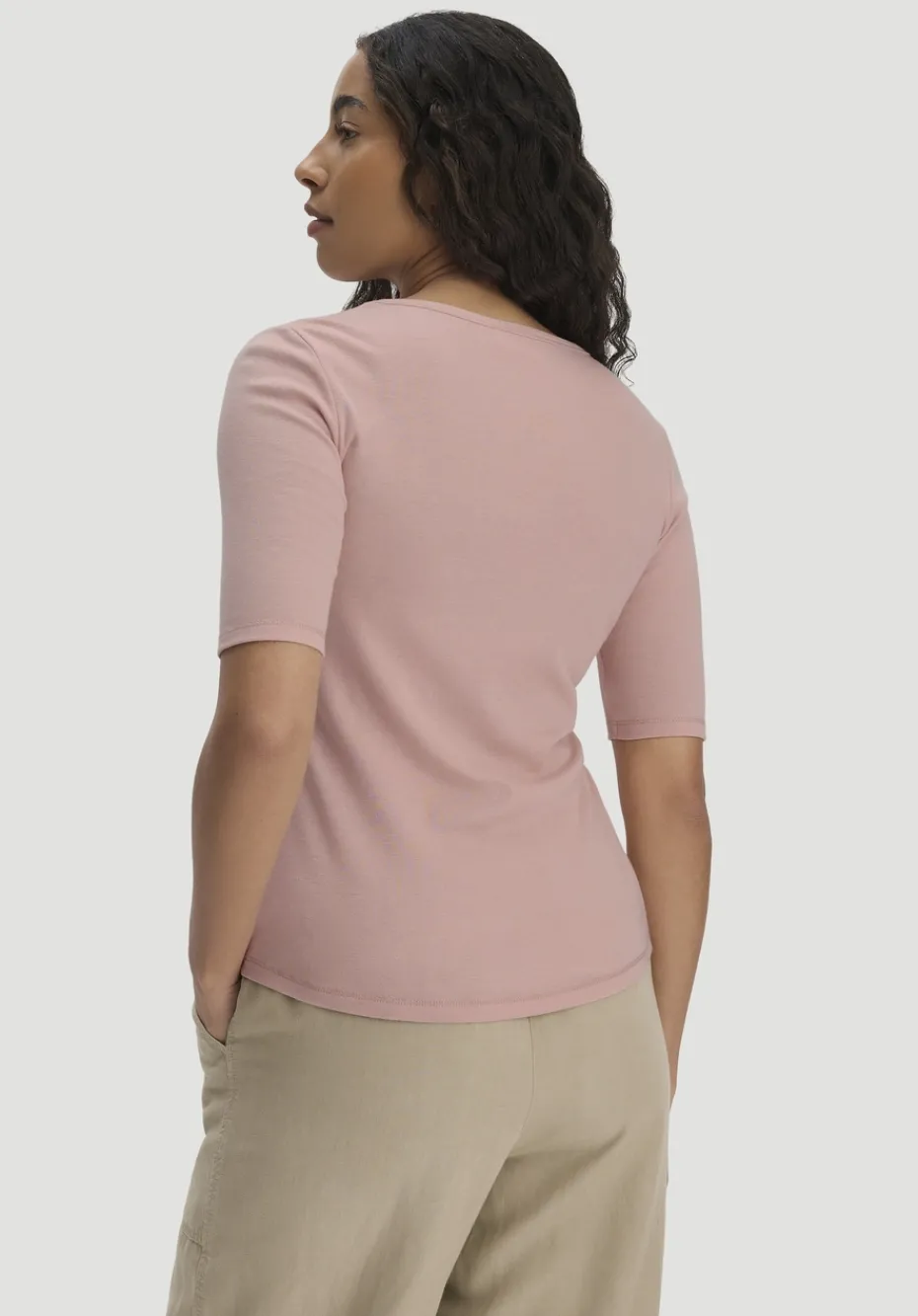 hessnatur Softrib T-Shirt Fitted aus Bio-Baumwolle und TENCEL™ Modal von rosé New