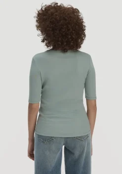 hessnatur Softrib T-Shirt Fitted aus Bio-Baumwolle und TENCEL™ Modal von mattgrün Online