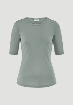 hessnatur Softrib T-Shirt Fitted aus Bio-Baumwolle und TENCEL™ Modal von mattgrün Online