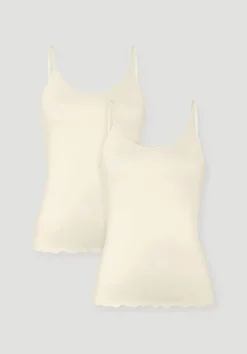hessnatur Spaghetti Top V-Neck im 2er-Pack PURE COTTON aus reiner Bio-Baumwolle von natur New