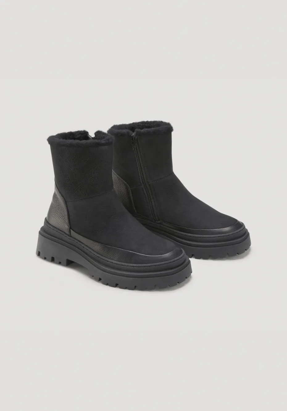 hessnatur Stiefelette aus chromfrei gegerbtem Nubuk-Leder von schwarz Outlet