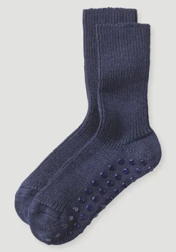 hessnatur Stoppersocke aus reiner Bio-Merinowolle von marine Sale