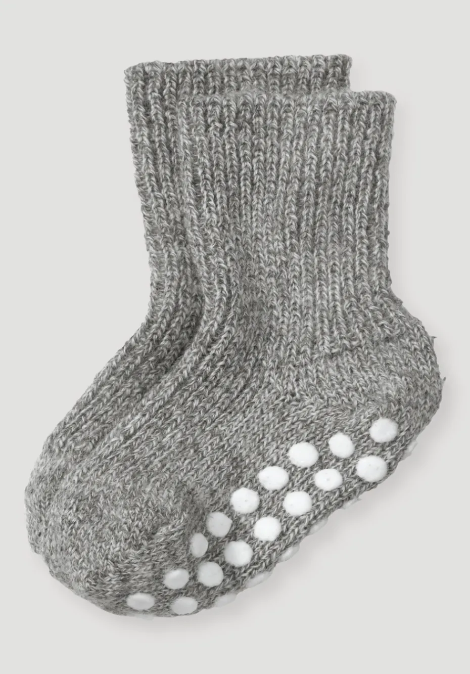 hessnatur Stoppersocke aus reiner Bio-Merinowolle von grau Outlet
