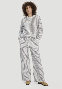 hessnatur Streifen Bluse Relaxed aus Bio-Baumwolle mit Leinen von naturweiss Sale