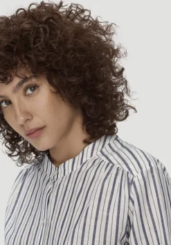 hessnatur Streifen Bluse Relaxed aus Bio-Baumwolle mit Leinen von naturweiss Sale