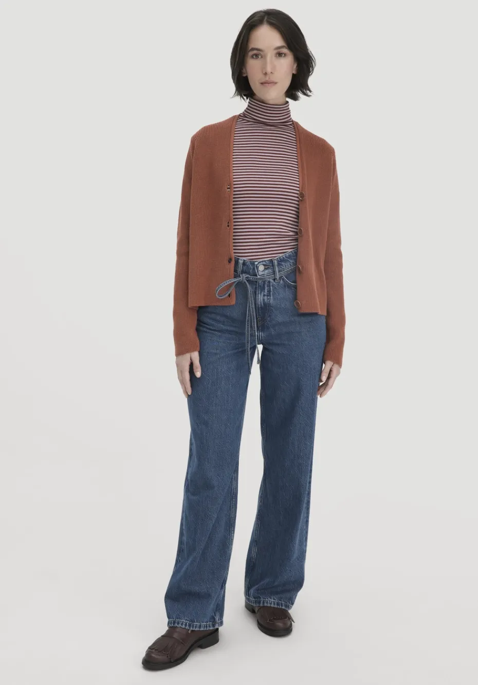 hessnatur Streifen Softrib Longsleeve Fitted aus Bio-Baumwolle und Modal von pastell lavendel Best