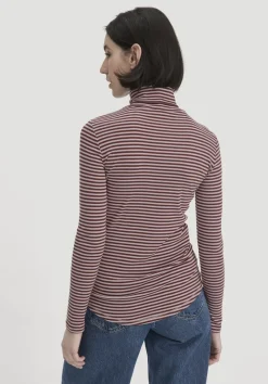 hessnatur Streifen Softrib Longsleeve Fitted aus Bio-Baumwolle und Modal von pastell lavendel Best