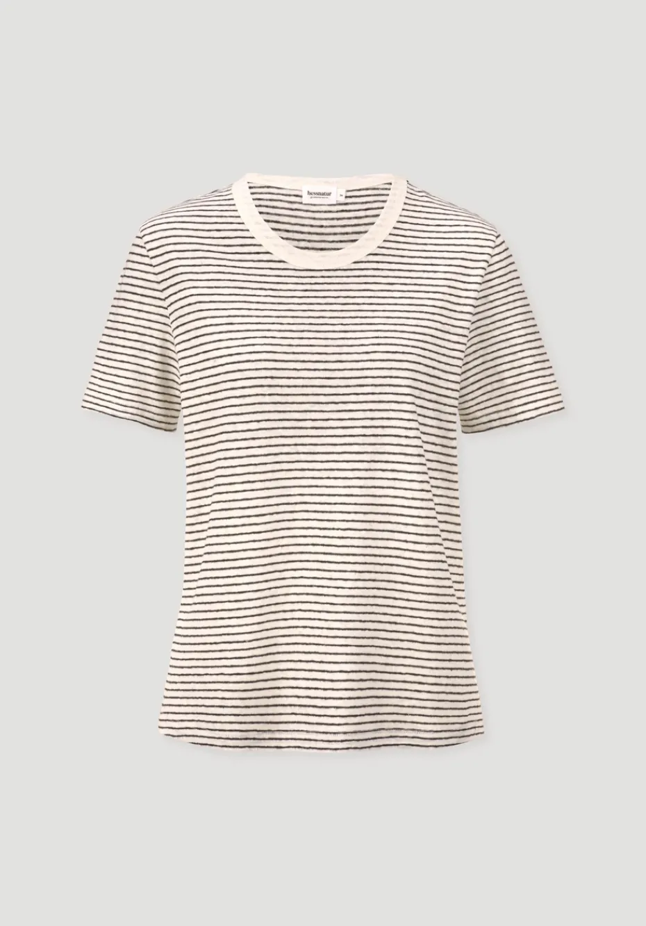 hessnatur Streifen T-Shirt Relaxed aus Leinen mit reiner Bio-Baumwolle von naturweiss Sale