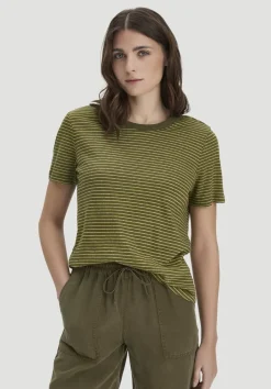 hessnatur Streifen T-Shirt Relaxed aus Leinen mit reiner Bio-Baumwolle von goldoliv Clearance