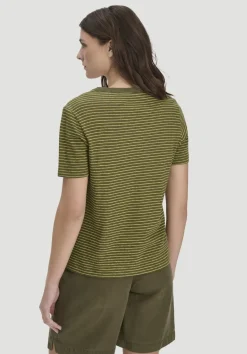 hessnatur Streifen T-Shirt Relaxed aus Leinen mit reiner Bio-Baumwolle von goldoliv Clearance