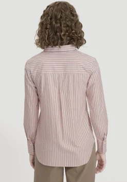 hessnatur Streifenbluse Regular aus reiner Bio-Baumwolle von rosé New