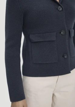 hessnatur Strick Blazer Regular aus Bio-Baumwolle mit Merinowolle von marine Online
