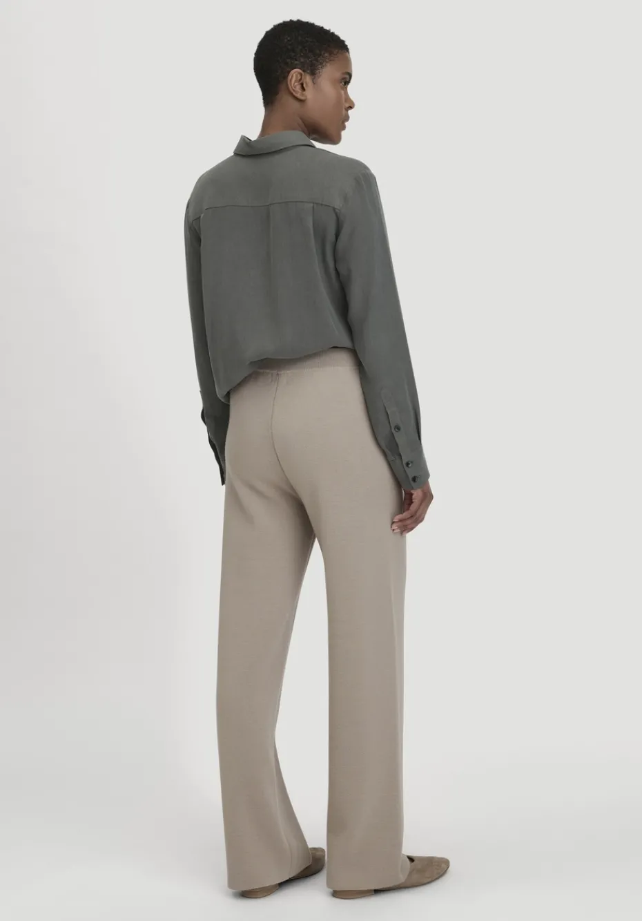 hessnatur Strick Hose Relaxed aus Bio-Merinowolle und Bio-Baumwolle von taupe Discount