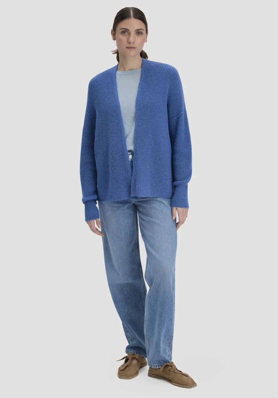 hessnatur Strick Jacke Oversize aus reinem Alpaka von kornblume Online