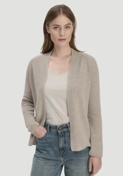 hessnatur Strick Jacke Regular aus reiner Bio-Baumwolle von taupe Hot