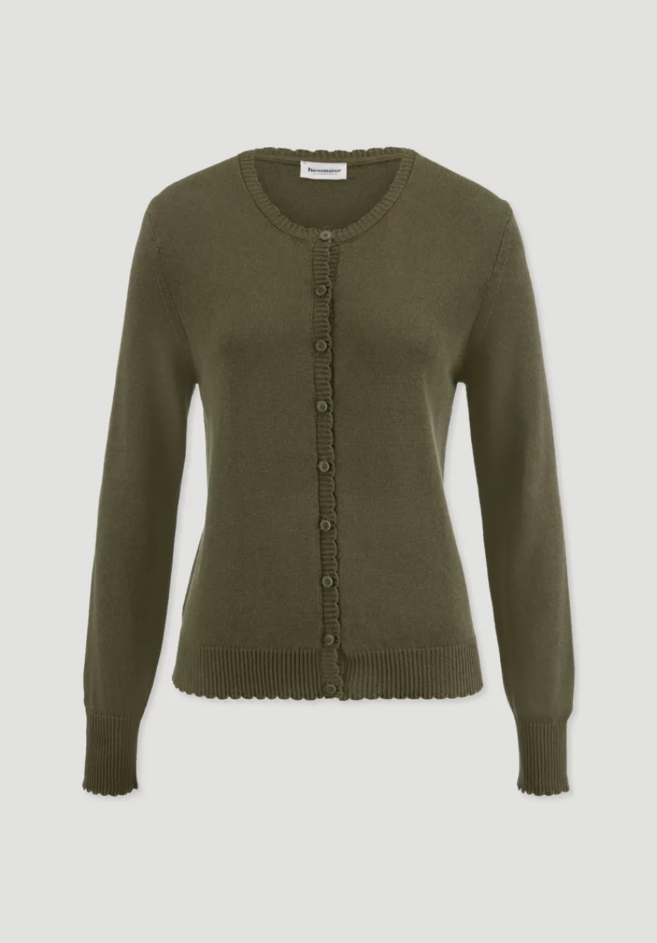 hessnatur Strick Jacke Regular aus Leinen mit Bio-Baumwolle und LENZING™ ECOVERO von goldoliv Sale