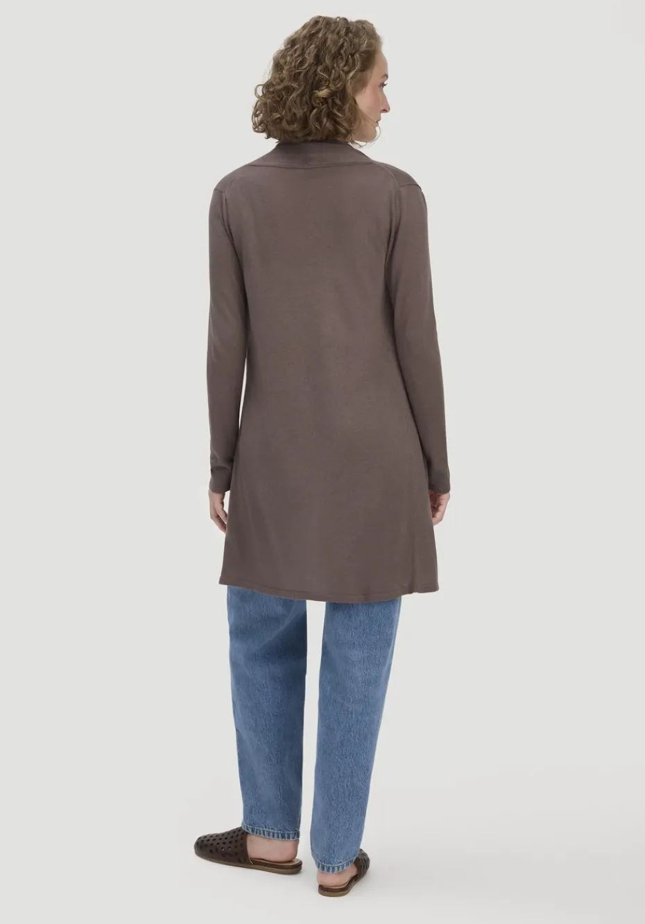 hessnatur Strick Jacke Regular aus TENCEL™ Lyocell und Bio-Baumwolle von mocca Clearance