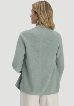 hessnatur Strick Jacke Regular aus reiner Bio-Baumwolle von mattgrün Best