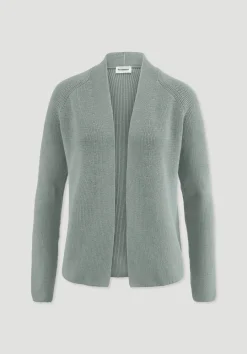 hessnatur Strick Jacke Regular aus reiner Bio-Baumwolle von mattgrün Best