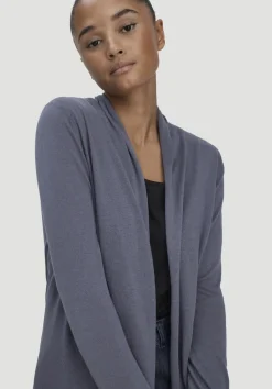 hessnatur Strick Jacke Regular aus TENCEL™ Lyocell und Bio-Baumwolle von schieferblau Sale