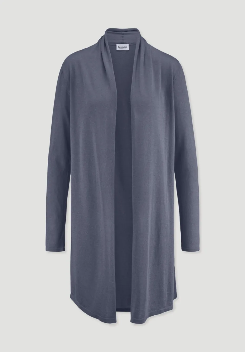 hessnatur Strick Jacke Regular aus TENCEL™ Lyocell und Bio-Baumwolle von schieferblau Sale