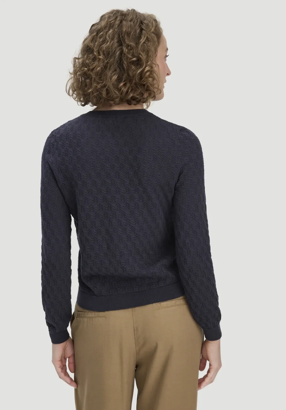 hessnatur Strick Jacke Regular aus Bio-Baumwolle mit Merinowolle von marine Sale