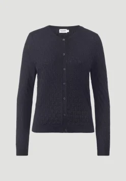 hessnatur Strick Jacke Regular aus Bio-Baumwolle mit Merinowolle von marine Sale