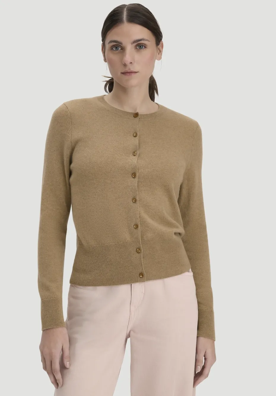 hessnatur Strick Jacke Regular BETTER RECYCLING aus reinem Cashmere von camelbraun Outlet