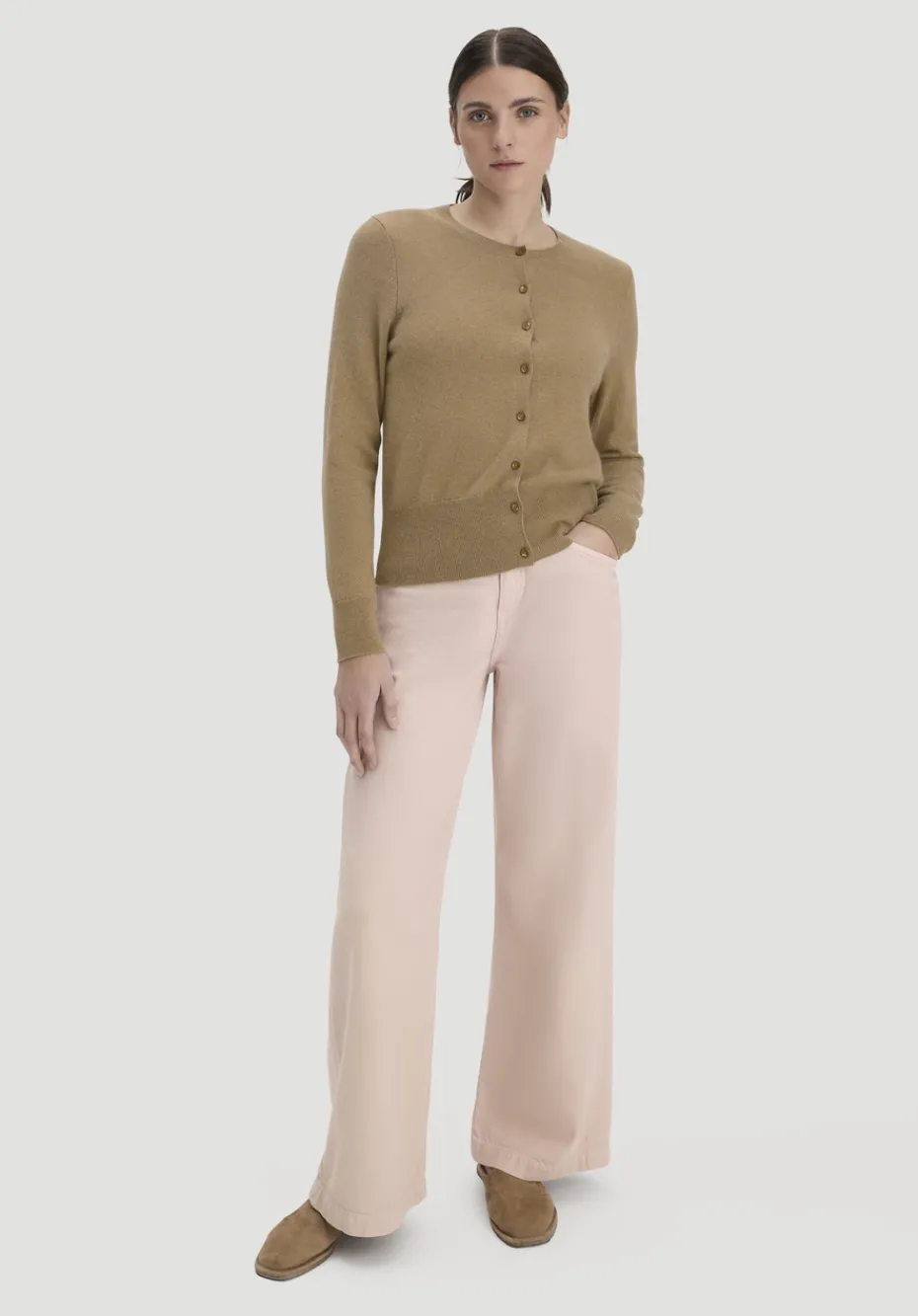 hessnatur Strick Jacke Regular BETTER RECYCLING aus reinem Cashmere von camelbraun Outlet