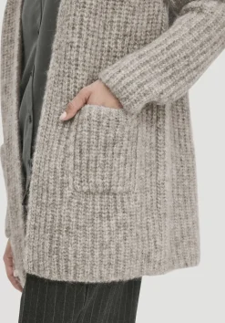 hessnatur Strick Jacke Relaxed aus Alpaka mit Bio-Baumwolle von naturgrau Discount