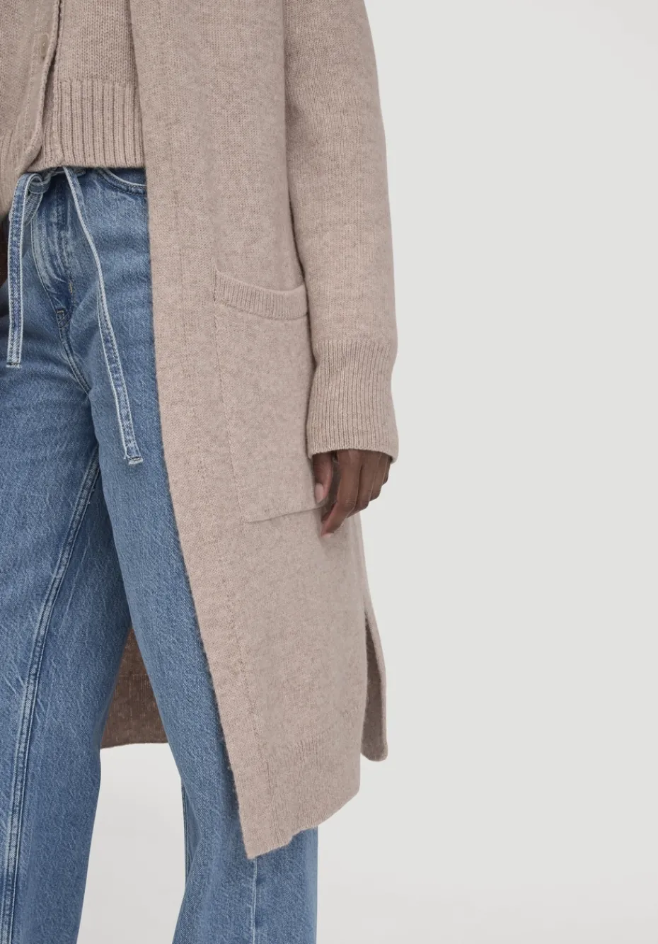hessnatur Strick Jacke Relaxed aus Bio-Merinowolle mit Bio-Baumwolle von rosé Online
