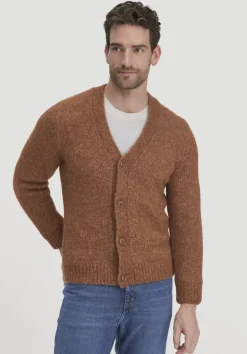 hessnatur Strick Jacke Relaxed aus Alpaka mit Bio-Baumwolle von cognac Sale