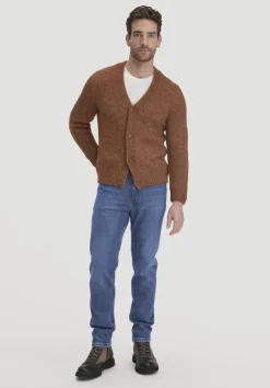 hessnatur Strick Jacke Relaxed aus Alpaka mit Bio-Baumwolle von cognac Sale