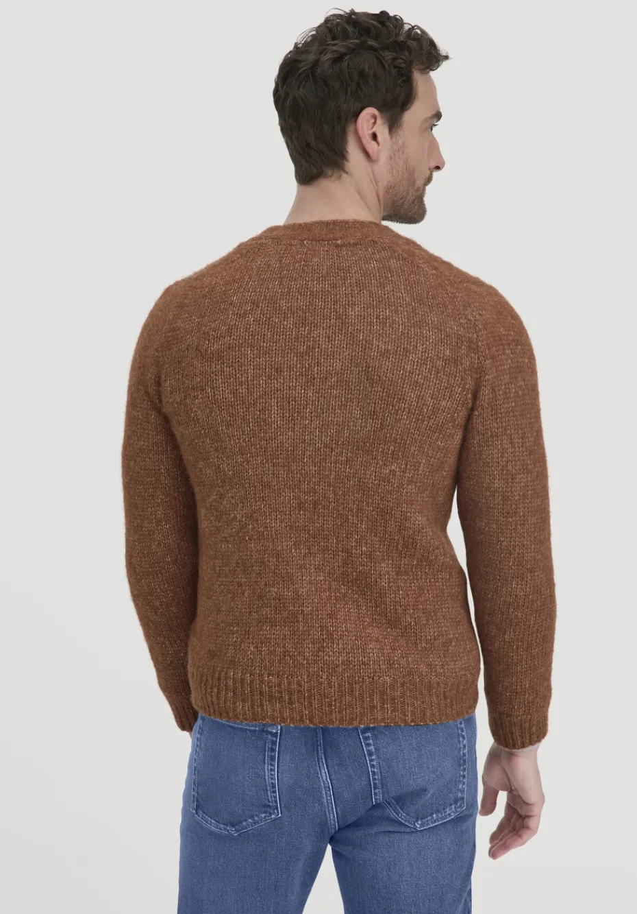 hessnatur Strick Jacke Relaxed aus Alpaka mit Bio-Baumwolle von cognac Sale