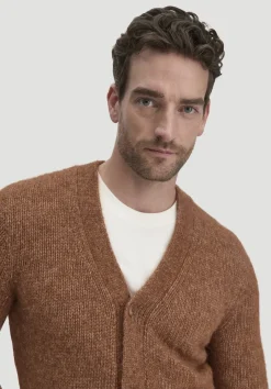 hessnatur Strick Jacke Relaxed aus Alpaka mit Bio-Baumwolle von cognac Sale