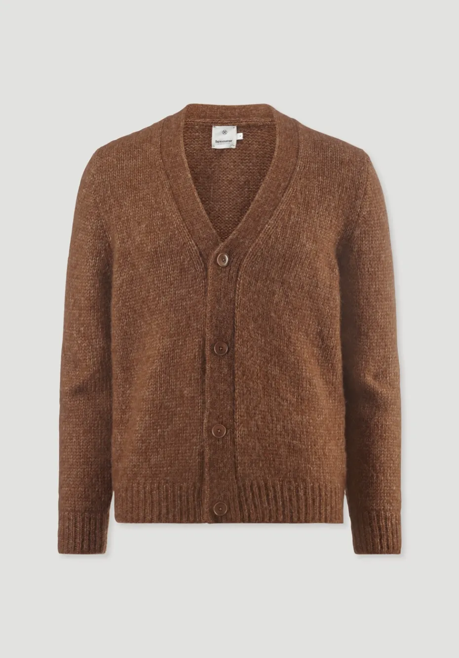 hessnatur Strick Jacke Relaxed aus Alpaka mit Bio-Baumwolle von cognac Sale