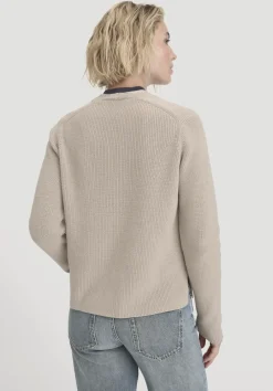 hessnatur Strick Jacke Relaxed aus reiner Bio-Baumwolle von taupe Clearance