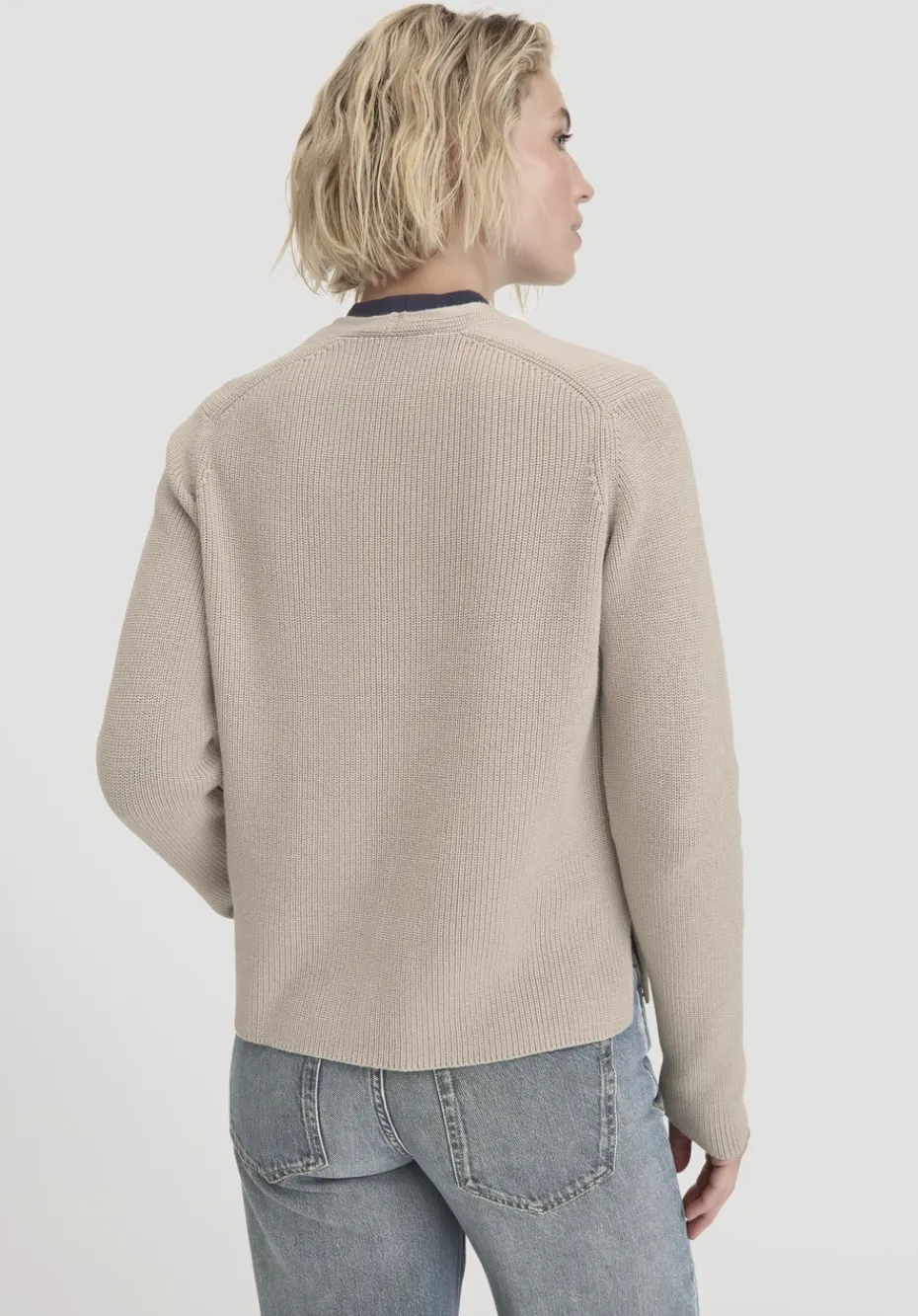 hessnatur Strick Jacke Relaxed aus reiner Bio-Baumwolle von taupe Clearance