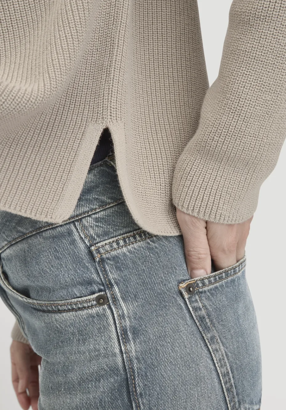 hessnatur Strick Jacke Relaxed aus reiner Bio-Baumwolle von taupe Clearance