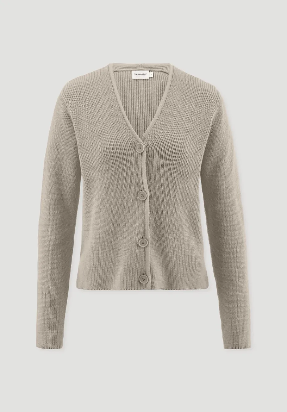 hessnatur Strick Jacke Relaxed aus reiner Bio-Baumwolle von taupe Clearance