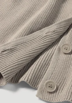 hessnatur Strick Jacke Relaxed aus reiner Bio-Baumwolle von taupe Clearance