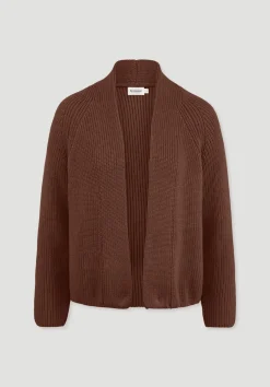 hessnatur Strick Jacke Relaxed aus reiner Bio-Baumwolle von dunkles rost New