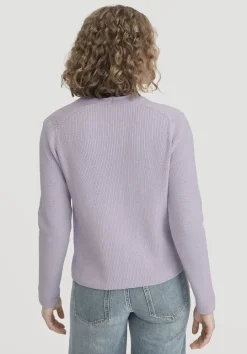 hessnatur Strick Jacke Relaxed aus reiner Bio-Baumwolle von pastell lavendel