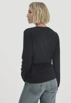 hessnatur Strick Jacke Relaxed aus Bio-Merinowolle mit Cashmere von schwarz Clearance