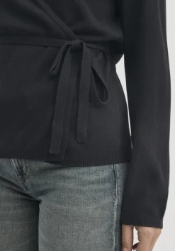 hessnatur Strick Jacke Relaxed aus Bio-Merinowolle mit Cashmere von schwarz Clearance
