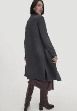 hessnatur Strick Jacke Relaxed aus Bio-Merinowolle mit Bio-Baumwolle von anthrazit Online